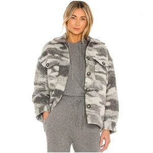 Allsaints Fenix Jacket in Grey Camo Marl Size 6